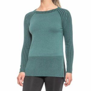 Smartwool Pine Green Merino Wool Blend Rib Split Hem Ripple Creek Tunic Sweater